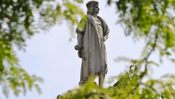 Christopher Columbus statue in Manhattan. - Sputnik Afrique
