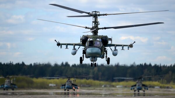 Ударный вертолет Ка-52 Аллигатор на репетиции воздушной части Парада Победы. - Sputnik Afrique