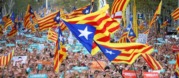 Une manifestation à Barcelone - Sputnik Afrique