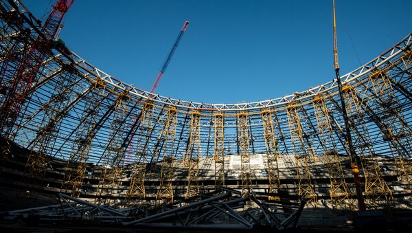 Строящийся стадион Самара Арена в Самаре. - Sputnik Afrique