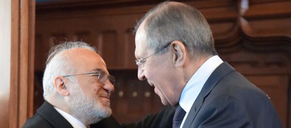 Sergueï Lavrov (à droite) et Ibrahim al-Jaafari - Sputnik Afrique