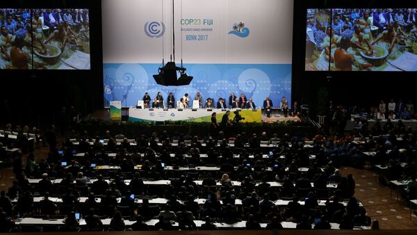 General view shows the opening ceremony of the COP23 UN Climate Change Conference 2017, hosted by Fiji but held in Bonn, in World Conference Center Bonn, Germany, November 6, 2017. - Sputnik Afrique