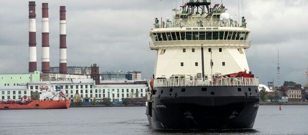 Дизель-электрический ледокол Илья Муромец, построенный для ВМФ России, выходит в море для прохождения государственных испытаний. - Sputnik Afrique