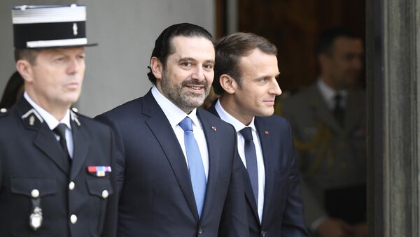 Macron et Hariri - Sputnik Afrique