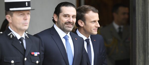 Macron et Hariri - Sputnik Afrique