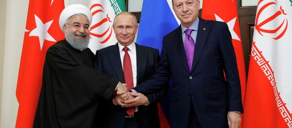 La réunion tripartite des Présidents russe, turc et iranien sur l'avenir de la Syrie - Sputnik Afrique