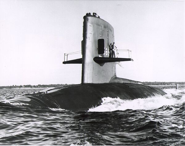 The nuclear submarine USS Scorpion is seen in the Atlantic Ocean in 1968 - The nuclear attak submarine Scorpion which was reported overdue at sea by the Pentagon May 27, 1968 - Sputnik Afrique