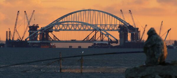 Установка автодорожной арки Крымского моста - Sputnik Afrique