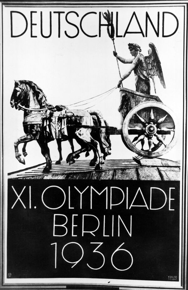Affiche de 1933 consacrée aux JO 1936 de Berlin Affiche de 1933 consacrée aux JO 1936 de Berlin - Sputnik Afrique