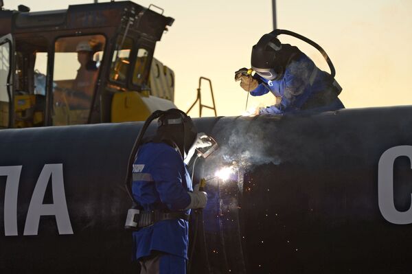 La construction du gazoduc Force de Sibérie, image d'illustration - Sputnik Afrique