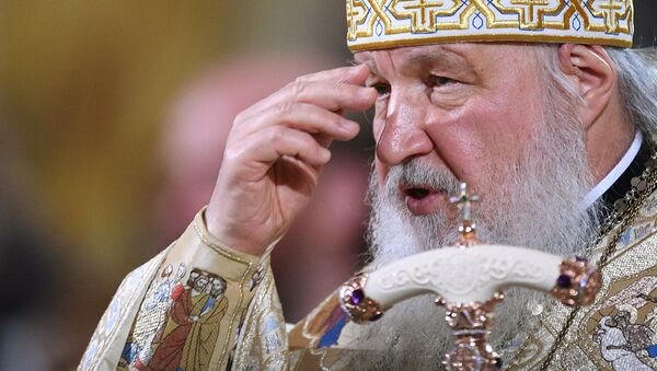 Le Patriarche Cyrille célèbre une liturgie en la cathédrale du Christ-Sauveur à Moscou - Sputnik Afrique