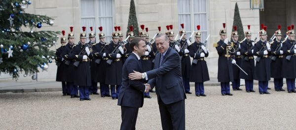 Emmanuel Macron et  le Président turc, M.Erdogan - Sputnik Afrique