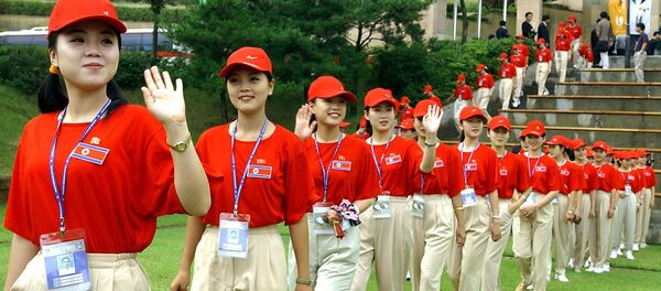 les pom-pom girls nord-coréennes - Sputnik Afrique