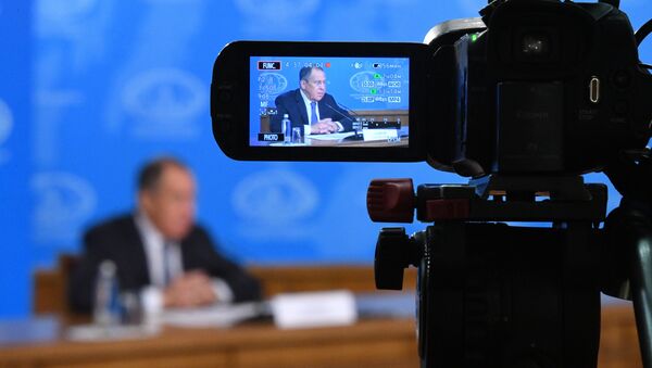 La conférence de presse du chef de la diplomatie russe Sergueï Lavrov 2018 - Sputnik Afrique