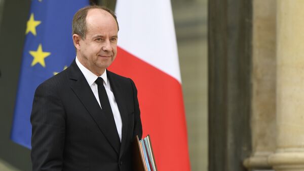 (FILES) This file photo taken on April 05, 2017 shows Jean-Jacques Urvoas, then French Justice Minister, leaving after a cabinet meeting at the Elysee Palace, in Paris. - Sputnik Afrique