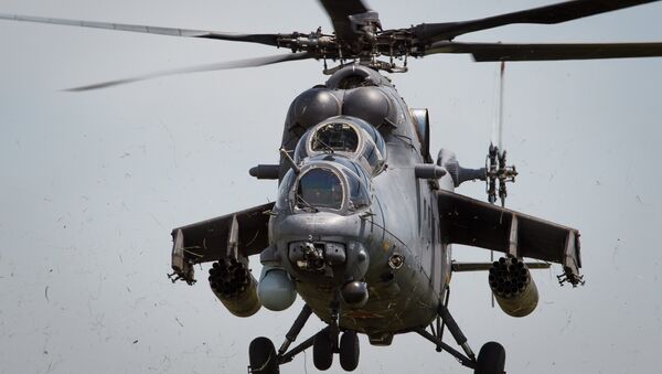 Mi-35M helicopters on training flights in Krasnodar Territory - Sputnik Afrique