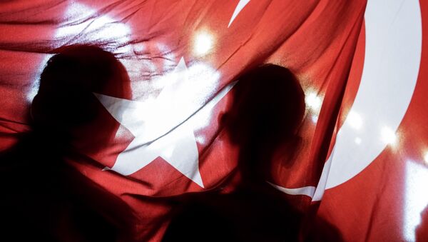 Pro-Erdogan-Demonstranten auf dem Taksim-Platz in Istanbul - Sputnik Afrique