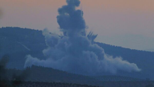 Турецкие самолеты начали операцию Оливковая ветвь против сирийского курдского анклава Африн, на северо-западе Сирии. 20 января 2018 - Sputnik Afrique