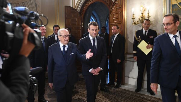 Beji Caïd Essebsi et Emmanuel Macron - Sputnik Afrique