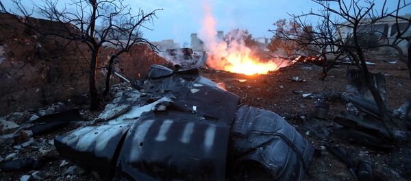 Les débris du Su-25 abattu en Syrie le 3 février 2017 - Sputnik Afrique