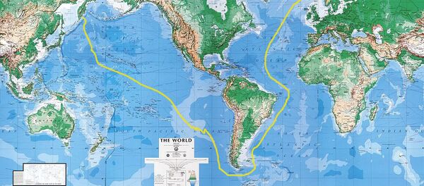 Примерный маршрут трансокеанского подводного перехода двух советских АПЛ под командованием контр-адмирала А.И. Сорокина в 1966 году. - Sputnik Afrique