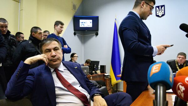 Mikhaïl Saakachvili pendant une audience d'un tribunal de Kiev - Sputnik Afrique