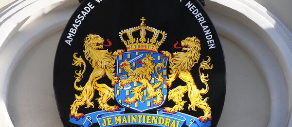 Les armoiries des Pays-Bas sur le bâtiment de l'ambassade néerlandaise à Moscou - Sputnik Afrique