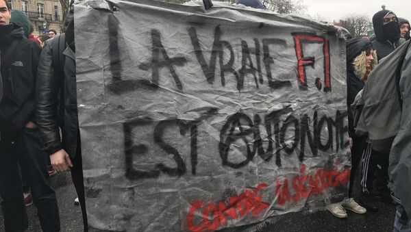 Troisième manifestation étudiante à Paris contre la sélection à l’université, 15 février 2018 - Sputnik Afrique