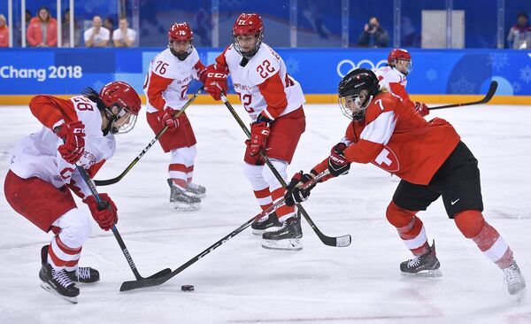 Le match des quarts de finale opposant l’équipe des athlètes olympiques de Russie à la sélection suisse - Sputnik Afrique