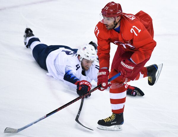 Match opposant les Russes aux Américains aux JO de Pyeongchang  - Sputnik Afrique