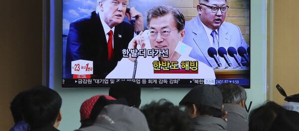 Trump Kim Moon - Sputnik Afrique