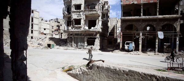 Dans la ville de Douma, Ghouta orientale, le 9 mars 2018 - Sputnik Afrique