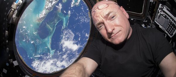 L'astronaute Scott Kelly à l'intérieur de la Station spatiale internationale. - Sputnik Afrique