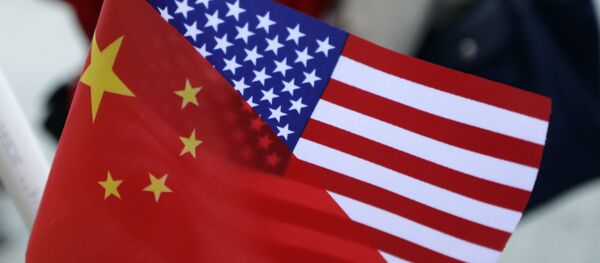 Chinese and US flags. (File) - Sputnik Afrique