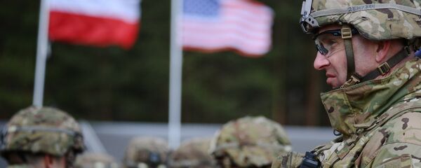 Drapeau américain et polonais - Sputnik Afrique