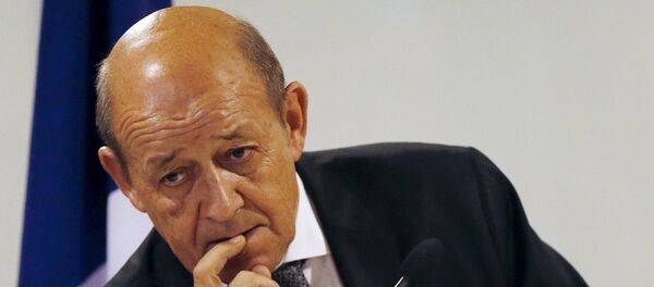 France's Defence Minister Jean-Yves Le Drian attends a news conference with Malaysia's Defence Minister Hishammuddin Hussein (unseen) about Malaysia's proposed purchase of France's Rafale fighter jets in Kuala Lumpur, Malaysia, September 1, 2015. - Sputnik Afrique