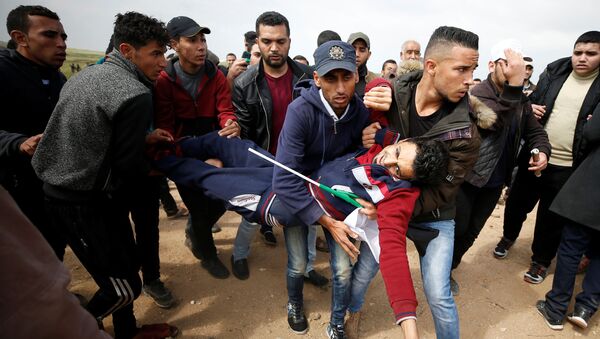 Affrontements entre les Palestiniens et l’armée israélienne dans la bande de Gaza - Sputnik Afrique