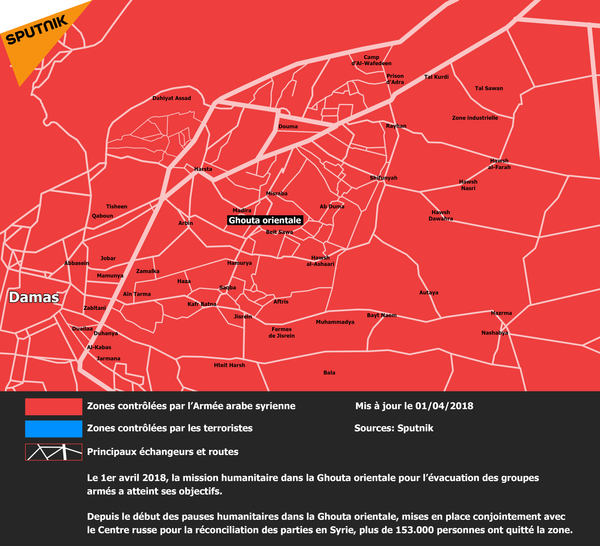 Carte de la Ghouta orientale - Sputnik Afrique