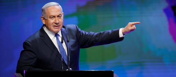 Israeli Prime Minister Benjamin Netanyahu gestures as he addresses a health conference in Tel Aviv, Israel - Sputnik Afrique