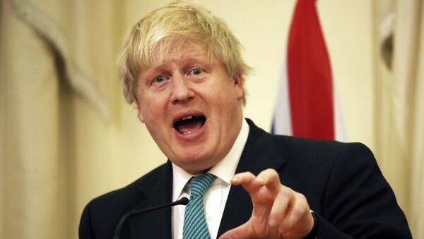 British Foreign Secretary Boris Johnson answers a question during a news conference after his meeting with Greek Foreign Minister Nikos Kotzias, in Athens on Thursday, April 6, 2017 - Sputnik Afrique