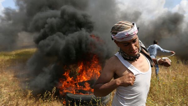 Des affrontements à la froniiière séparant le bande de Gaza et Israël - Sputnik Afrique