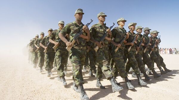 Des soldats du Front Polisario en parade - Sputnik Afrique