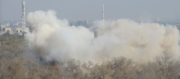 Удары по позициям террористов в городе Дума в пригороде Дамаска - Sputnik Afrique
