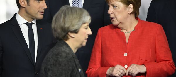 May, Merkel et Macron - Sputnik Afrique