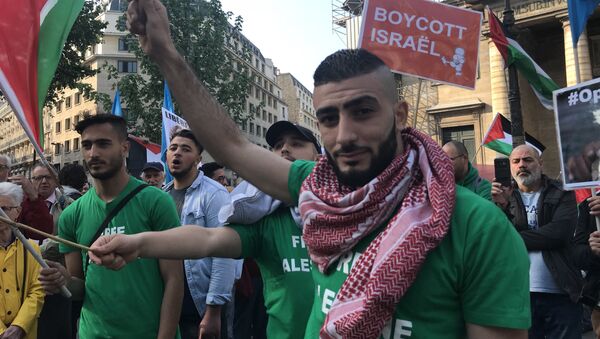 Митинг в поддержку Палестины в Париже, 15 мая 2018 - Sputnik Afrique