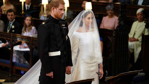 Prince Harry and Meghan Markle in St George's Chapel at Windsor Castle for their wedding in Windsor, Britain, May 19, 2018 - Sputnik Afrique