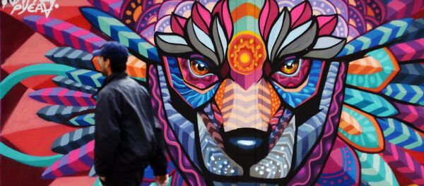 Un graffiti de Farid Rueda à Moscou Un graffiti de Farid Rueda à Moscou - Sputnik Afrique