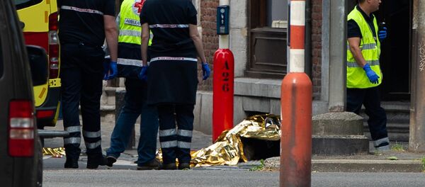 Rescuers are seen following a shooting in Liege, Belgium, May 29, 2018 - Sputnik Afrique