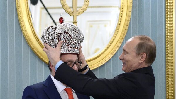Vladimir Poutine et le comédien russe Guennadi Khazanov - Sputnik Afrique