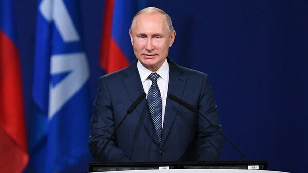 Президент РФ В. Путин принял участие в заседании 68-го конгресса Международной федерации футбола (FIFA) - Sputnik Afrique